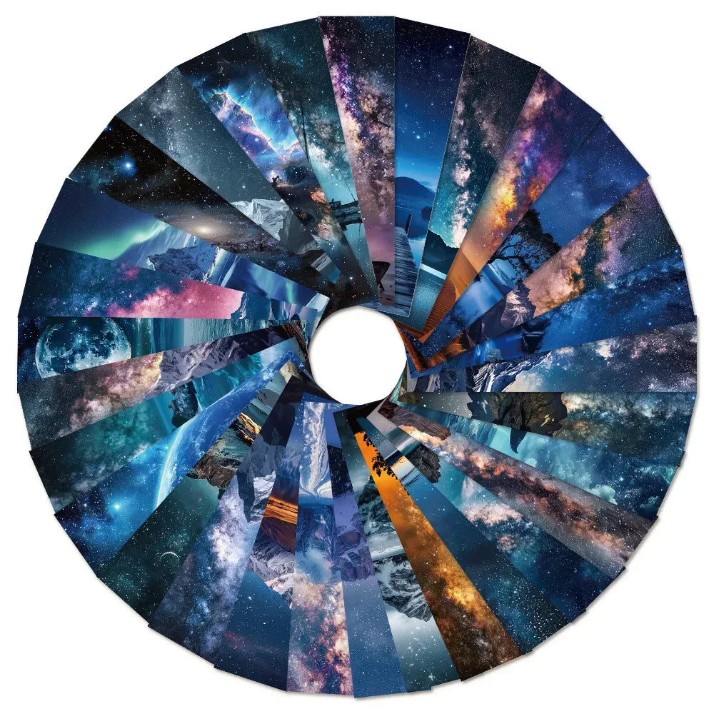 30Pcs Milky Way Galaxy Wandering Star Bookmark Space Bright Star Paper Card Reading Page Book Marking Student Message Card