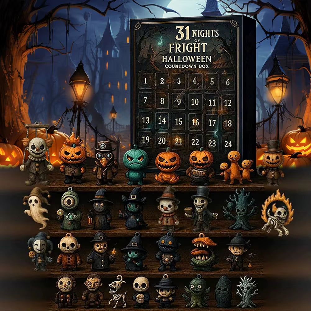 31 Nights of Fright Halloween Advent Calendar Blind Box with Figurines Halloween Countdown Calendars Horror Nights 31/15/7 Days