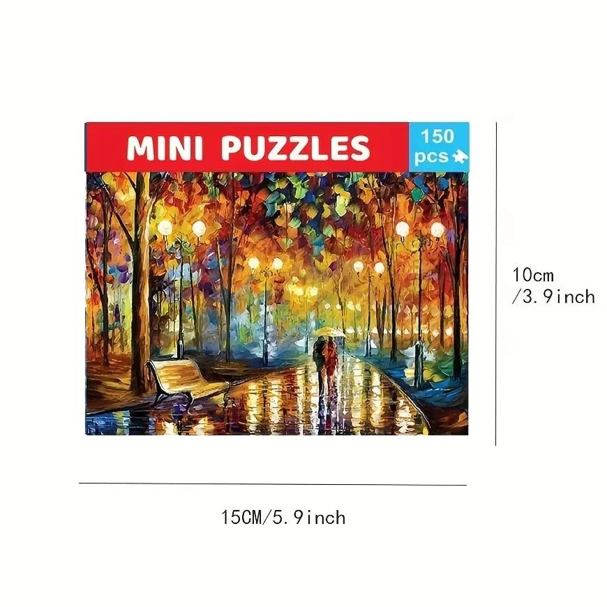 150Pcs Test Tube Puzzle Strolling in the Rain Mini Travel Puzzle Gift Christmas House Paris Tower New Year