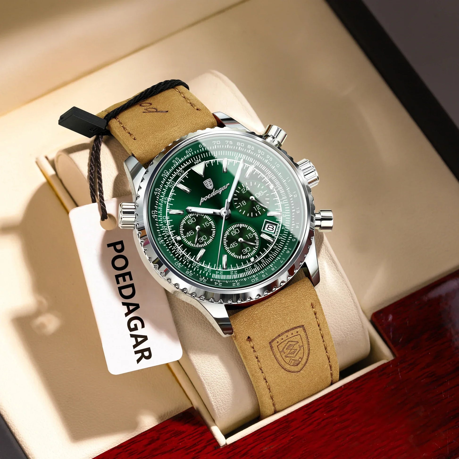 Luxury Business Men'S Watch Waterproof Luminous Date Chronograph Leather Man Clock Fashion Quartz Watches for Men Reloj