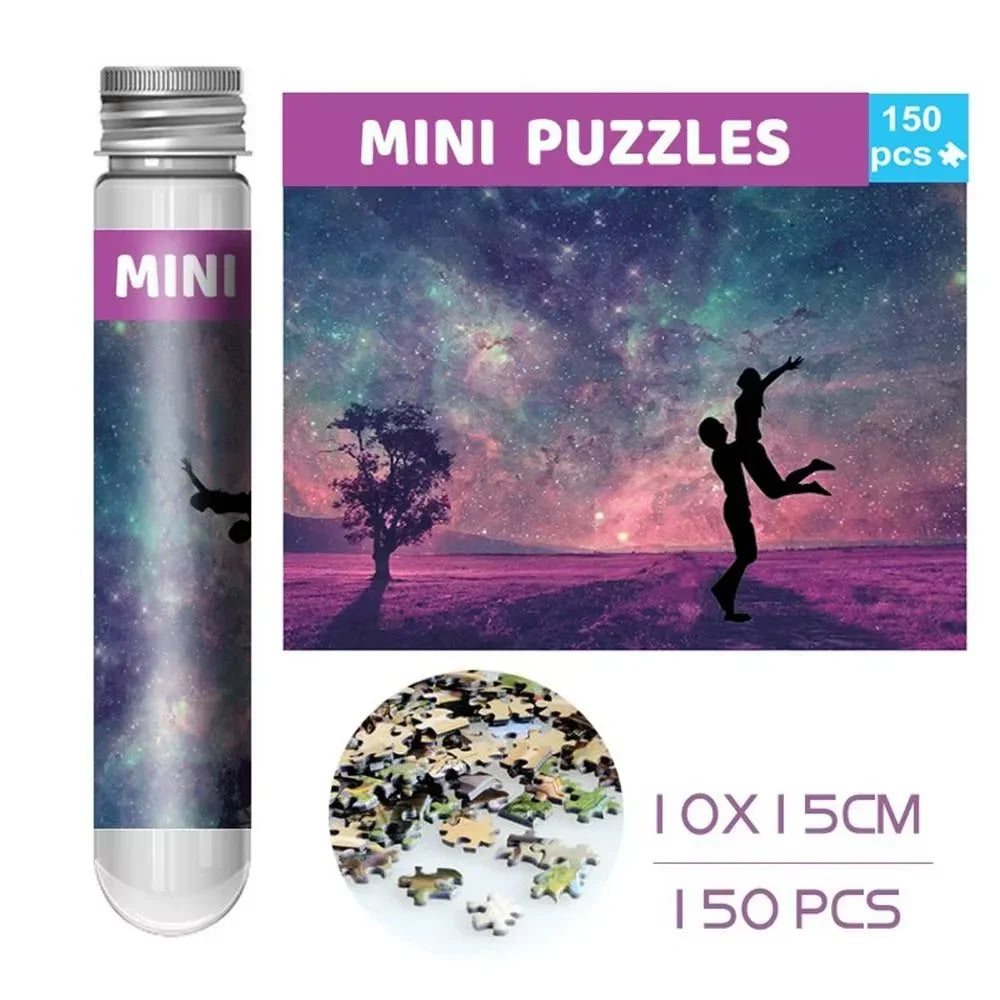 150Pcs/Set Oil Painting Jigsaw Puzzles Mini Test Tube Oil Painting Jigsaw Gifts Family Educational Toys Adult Children