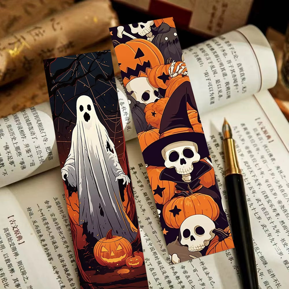 30Pcs Halloween Bookmark Reading Book Marker Paper Cards Student Creative Holiday Gift Decorative Bookmarks