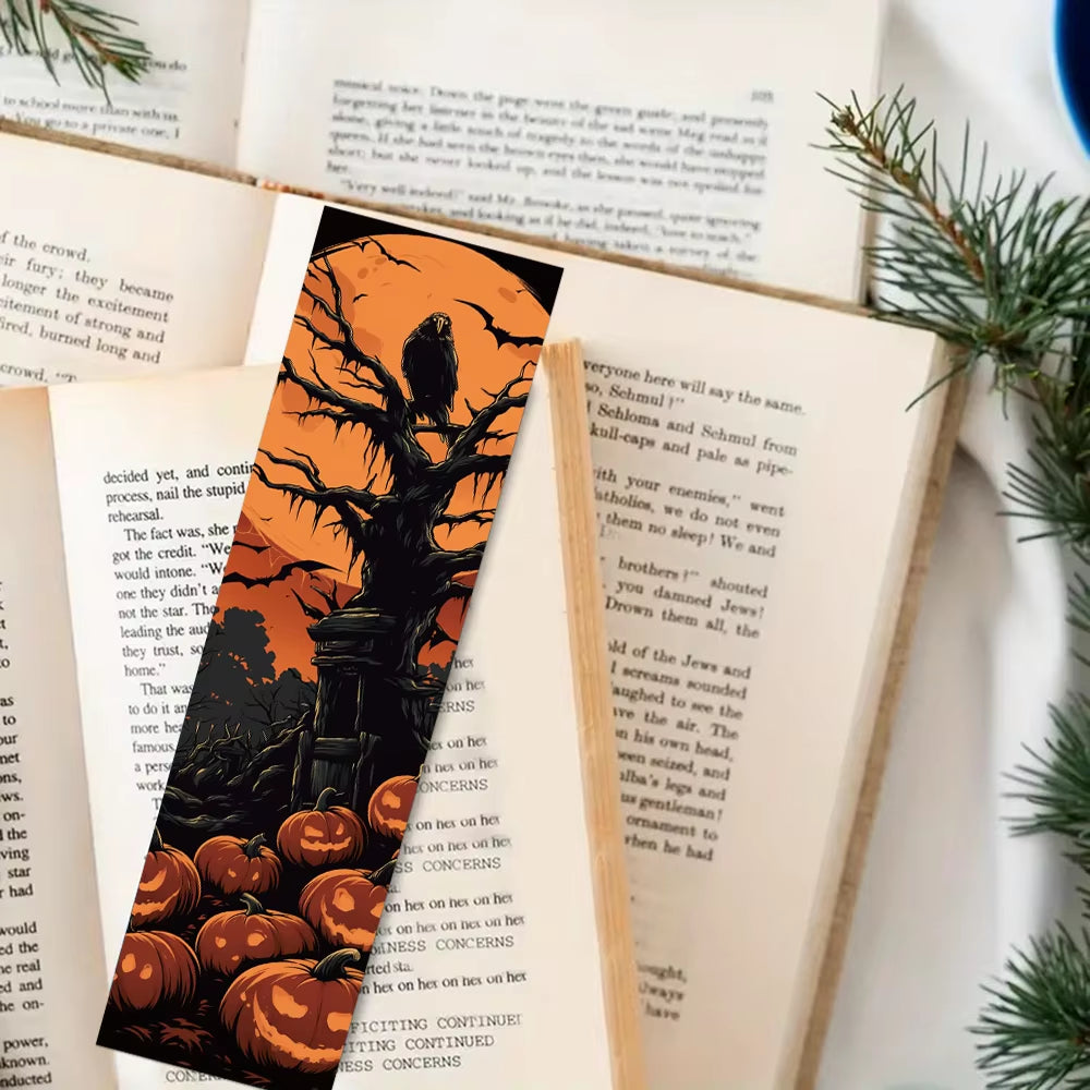 30Pcs Halloween Bookmark Reading Book Marker Paper Cards Student Creative Holiday Gift Decorative Bookmarks