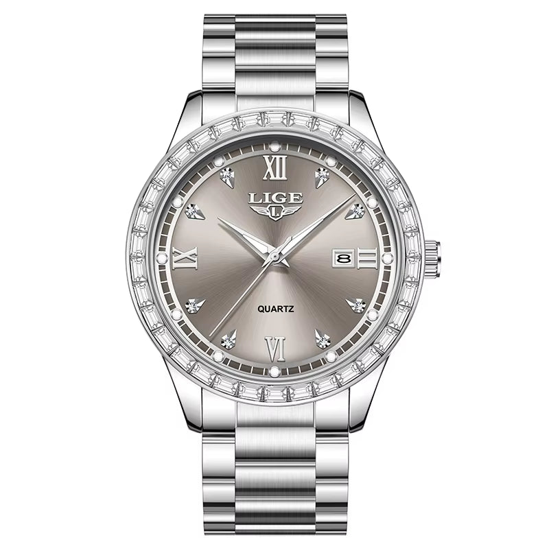 Elegant Women'S Watch Fashion Waterproof Clock Luminous Stainless Steel Business Quartz Watch for Women Reloj De Mujer+Box
