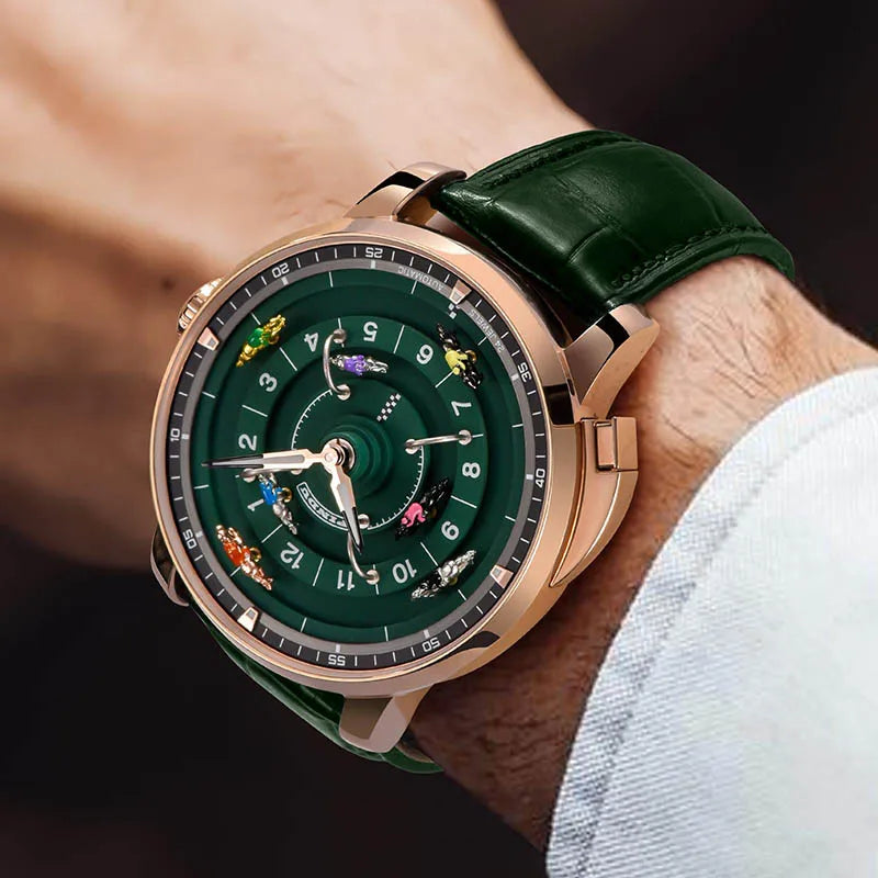 Men'S Mechanical Watch Stainless Steel NH35 Watch Racing Roulette Men'S To Brand Luxury Rotary Sahire Glass Watch Waterroof