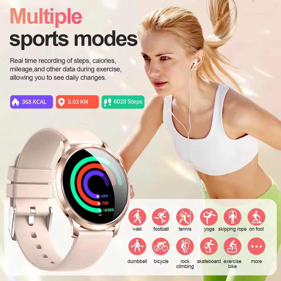 New Smart Watch Women 1.32"Ultra-Thin AMOLED HD Screen Sport Fitness Bracelet Custom Watch Face Bluetooth Call Luxury Smartwatch