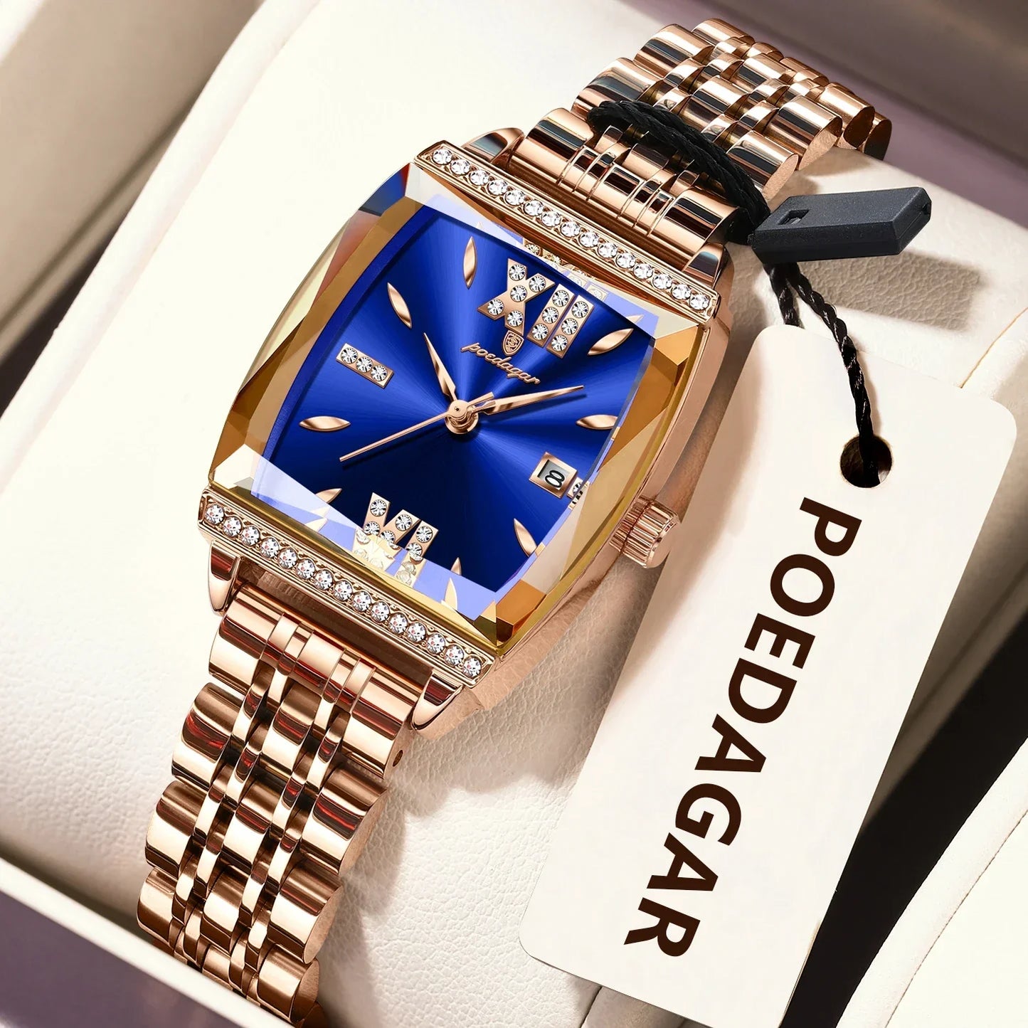 Diamond Luxury Watch for Woman High Quality Waterproof Date Ladies Quartz Watch Stainless Steel Women Watches Reloj+Box