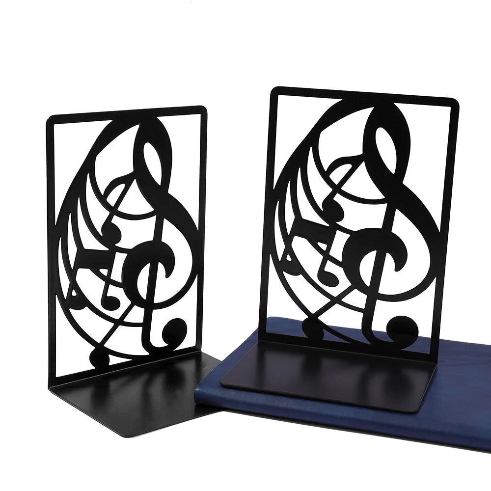 A Pair of Metal Bookshelves with High Notes and Patterns, Sturdy and Slip Resistant, Is the Perfect Gift for Composers.