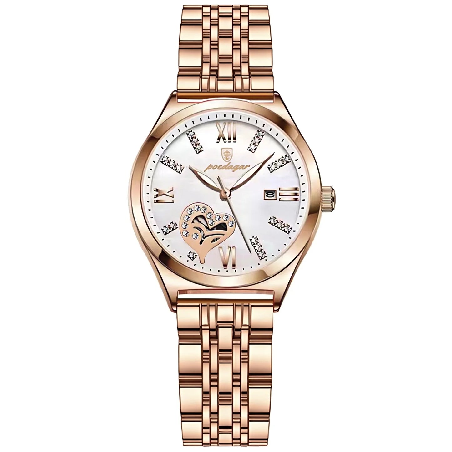 Top Luxury Woman Watches Waterproof Luminous Date Stainless Steel Women'S Quartz Wristwatch Elegant Dress Ladies Watch