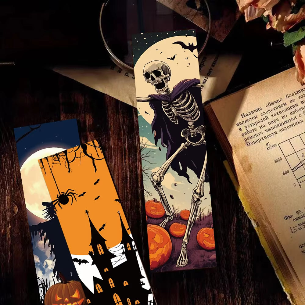 30Pcs Halloween Bookmark Reading Book Marker Paper Cards Student Creative Holiday Gift Decorative Bookmarks