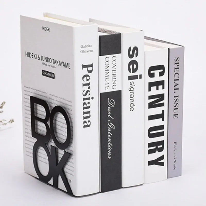 1Pc Iron Bookends Book Stand Support for Home Office and Library Non Slip Rack Shelf Holder School Stationery Accessories