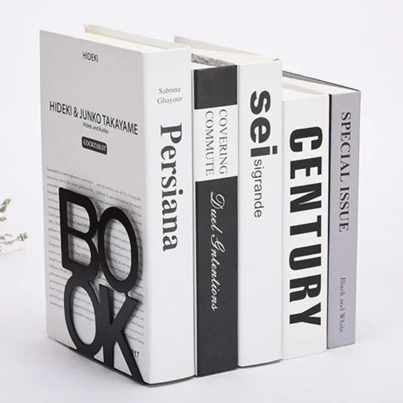 1Pc Iron Bookends Book Stand Support for Home Office and Library Non Slip Rack Shelf Holder School Stationery Accessories
