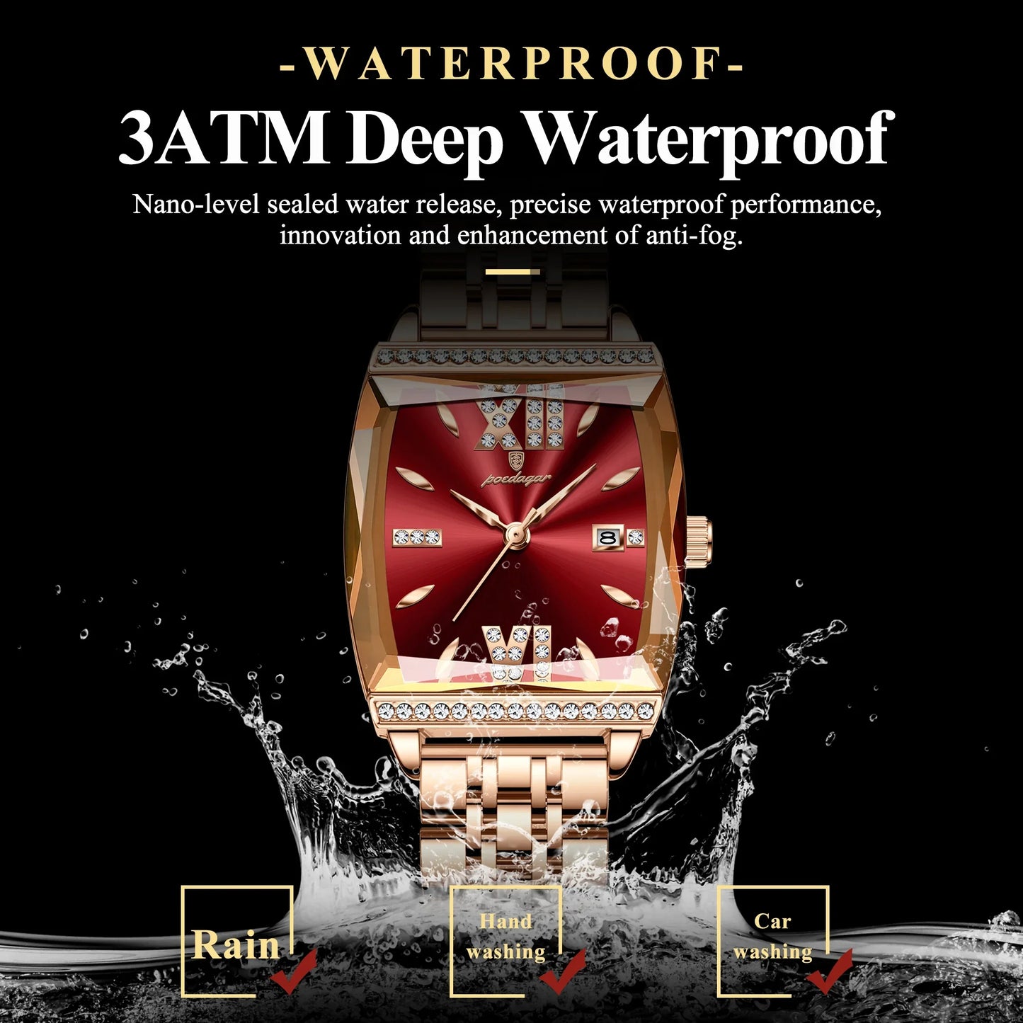 Diamond Luxury Watch for Woman High Quality Waterproof Date Ladies Quartz Watch Stainless Steel Women Watches Reloj+Box