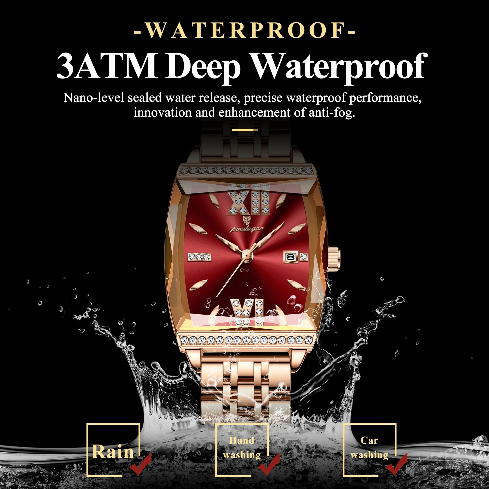 Diamond Luxury Watch for Woman High Quality Waterproof Date Ladies Quartz Watch Stainless Steel Women Watches Reloj+Box