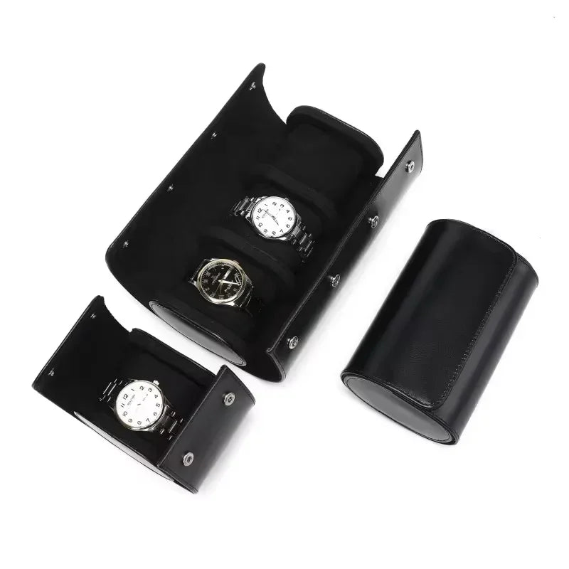 Leather Watch Roll 1 2 3 Slots Luxury Genuine Watch Storage Box Travel Bag Watch Case Gift Box Watch Pouch