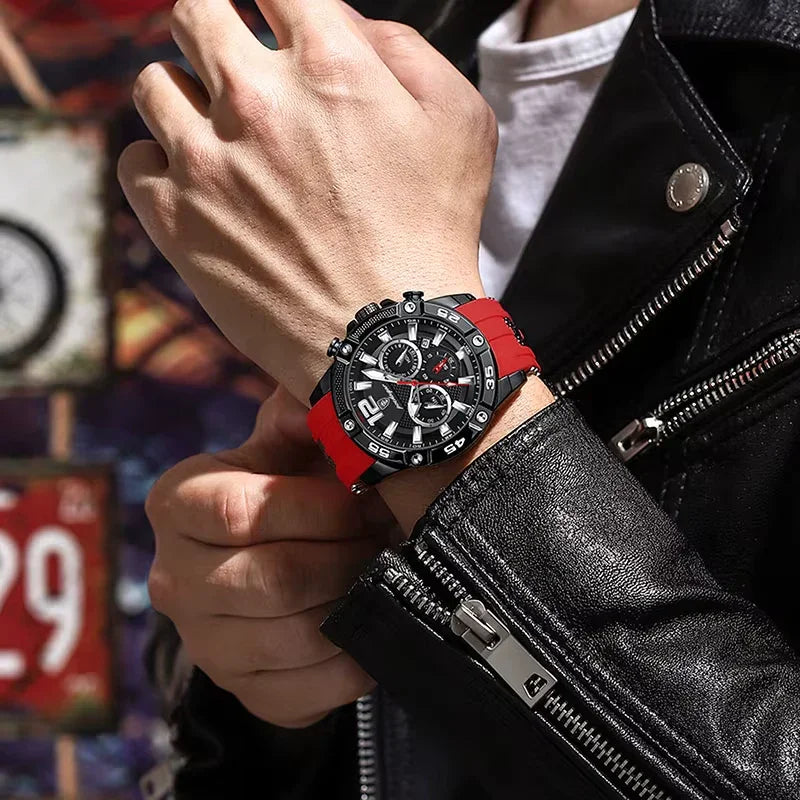 POEDAGAR Silicone Strap Sport Men'S Watch Luxury Stopwatch Waterproof Military Wristwatches for Men Brand Luminous Clock Newest