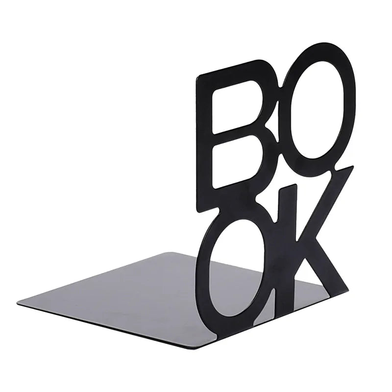 1Pc Iron Bookends Book Stand Support for Home Office and Library Non Slip Rack Shelf Holder School Stationery Accessories