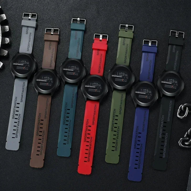 Men'S Sports Watches Luxury Digital Watch Stopwatch Luminous Date Week Multifunction Fitness Electronic Wristwatch Reloj Hombre