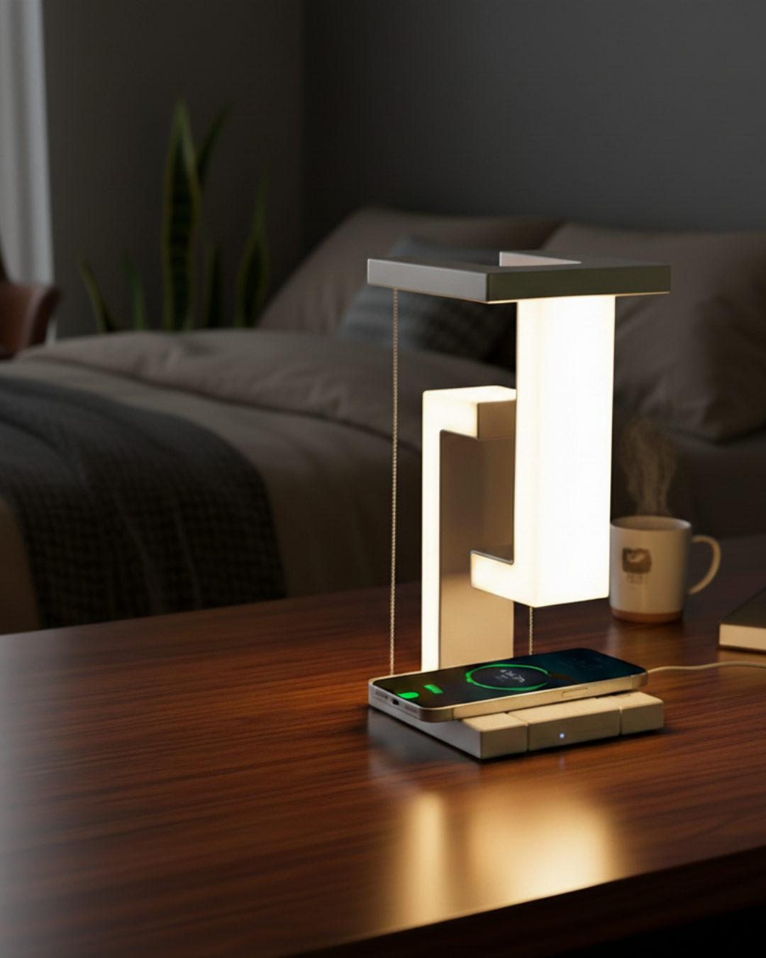 MagLev Φωτιστικό: Αιωρούμενη Λάμπα LED & Ασύρματος Φορτιστής Βάσης