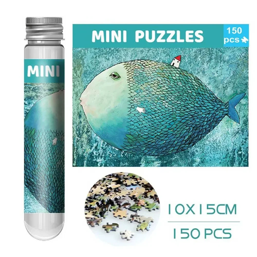 150Pcs/Set Oil Painting Jigsaw Puzzles Mini Test Tube Oil Painting Jigsaw Gifts Family Educational Toys Adult Children