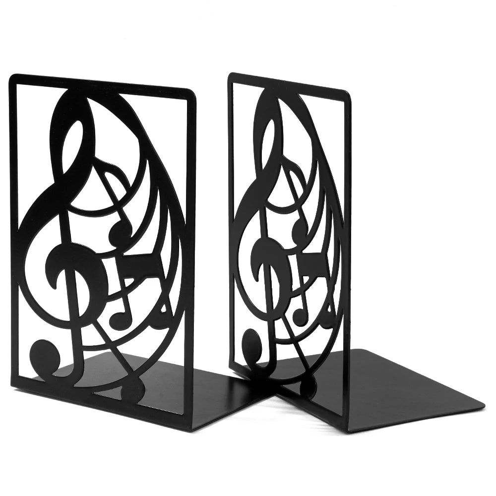 A Pair of Metal Bookshelves with High Notes and Patterns, Sturdy and Slip Resistant, Is the Perfect Gift for Composers.