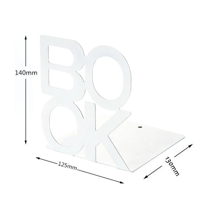 1Pc Iron Bookends Book Stand Support for Home Office and Library Non Slip Rack Shelf Holder School Stationery Accessories