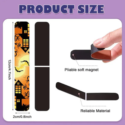 12Pcs Halloween Magnetic Bookmarks, Clip Scripture Magnet Page Markers for Teachers and Students' Reading
