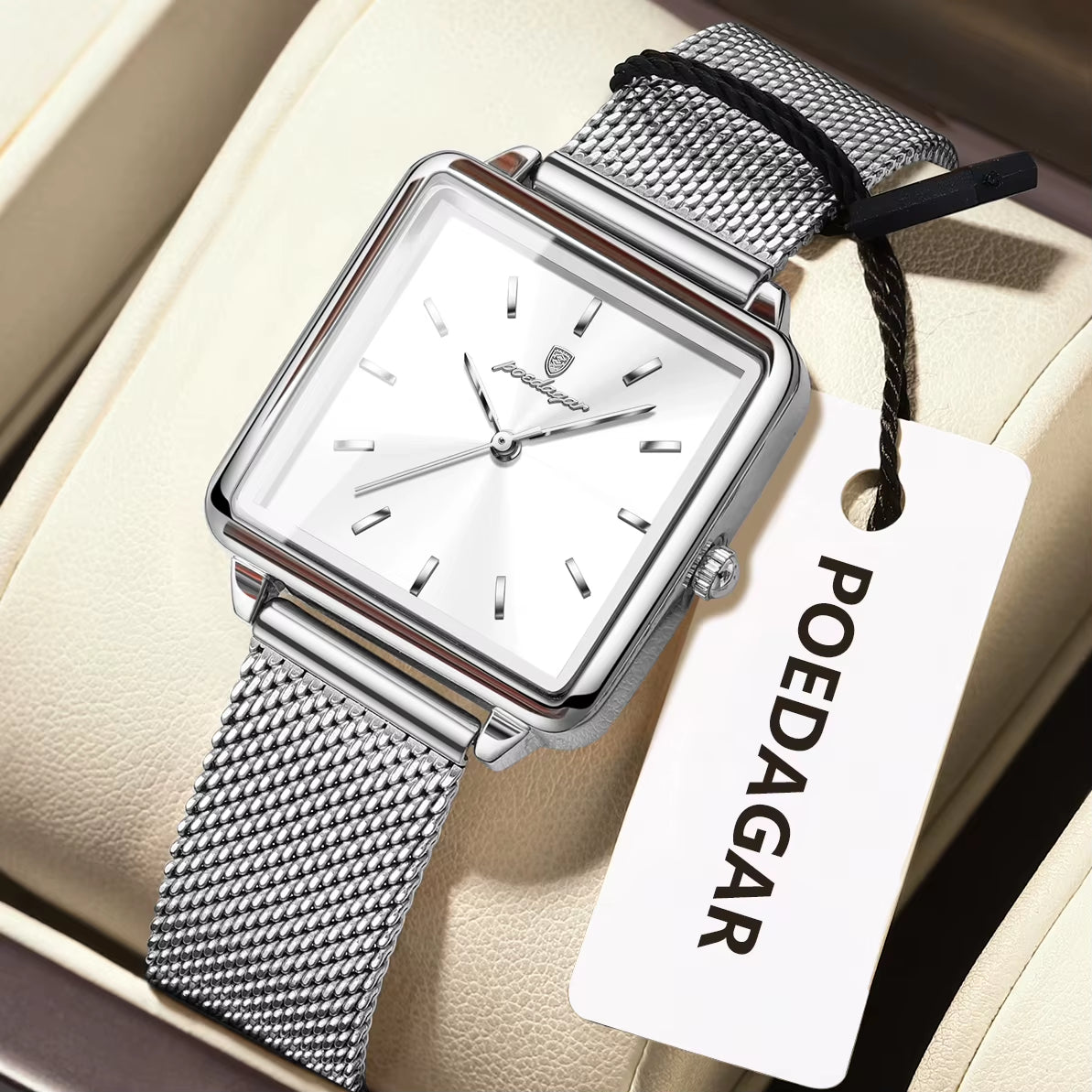 Fashion Brand Ladies Wristwatch Waterproof Mesh Stainless Steel Woman Watch Elegant Square Quartz Women'S Watches Reloj