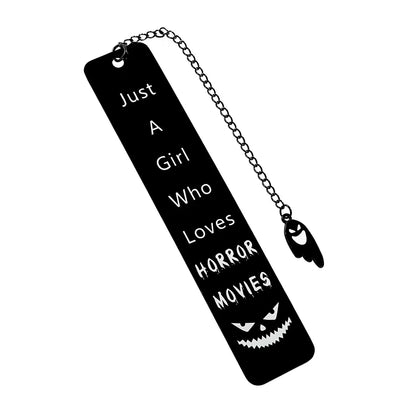 Creative Halloween Themed Bookmark - Black Stainless Steel Bookmark, a Reading Gift for Readers, a Gift for Horror Enthusiasts