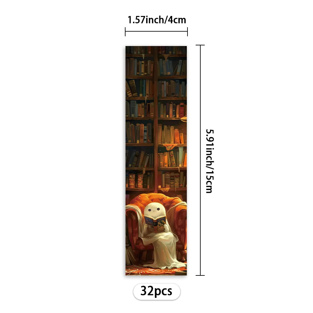 32Pcs. Ghost Bookmarks for Reading, Suitable for Back-To-School Season, Christmas, Halloween, Teachers, Readers, and Birthdays.
