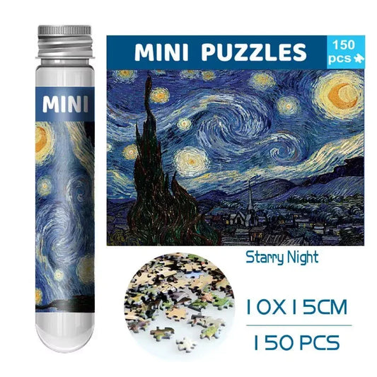 150Pcs Test Tube Jigsaw Puzzle World Famous Painting Van Gogh the Starry Night Christmas Gift
