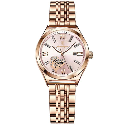 Top Luxury Woman Watches Waterproof Luminous Date Stainless Steel Women'S Quartz Wristwatch Elegant Dress Ladies Watch