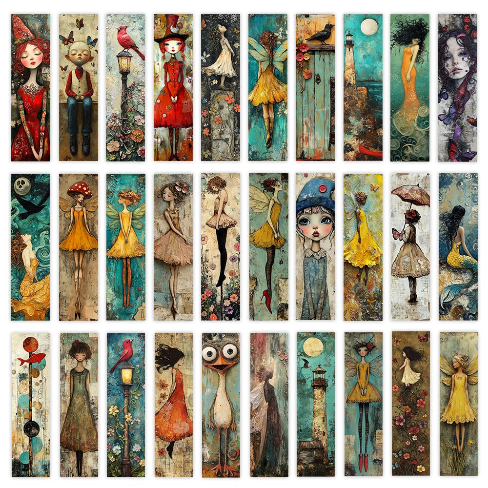 32Pcs, Abstract and Quirky Bookmarks, Christmas, Halloween, Teachers, Suitable for Readers and Birthday Gifts.