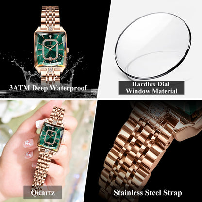 Luxury Watch for Woman Waterproof Calendar High Quality Ladies Watch Stainless Steel Quartz Women'S Watches Elegant+Box