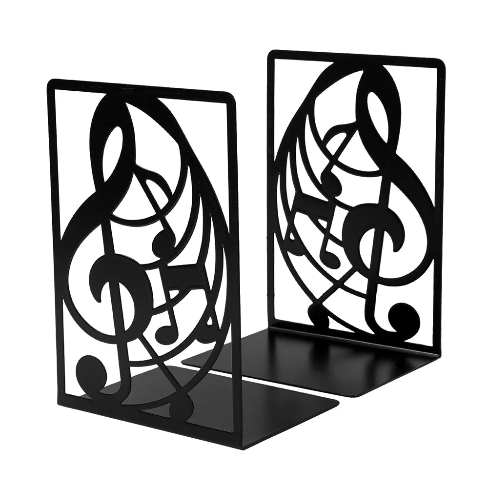 A Pair of Metal Bookshelves with High Notes and Patterns, Sturdy and Slip Resistant, Is the Perfect Gift for Composers.