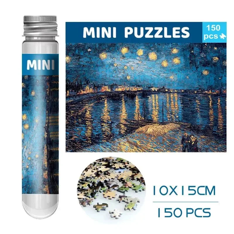 150Pcs Test Tube Jigsaw Puzzle World Famous Painting Van Gogh the Starry Night Christmas Gift