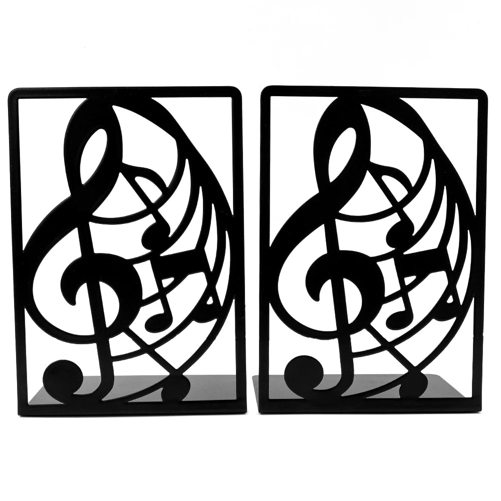 A Pair of Metal Bookshelves with High Notes and Patterns, Sturdy and Slip Resistant, Is the Perfect Gift for Composers.
