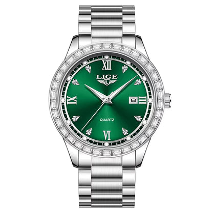 Elegant Women'S Watch Fashion Waterproof Clock Luminous Stainless Steel Business Quartz Watch for Women Reloj De Mujer+Box