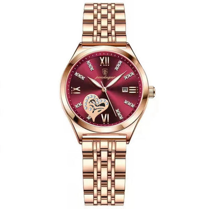 Top Luxury Woman Watches Waterproof Luminous Date Stainless Steel Women'S Quartz Wristwatch Elegant Dress Ladies Watch