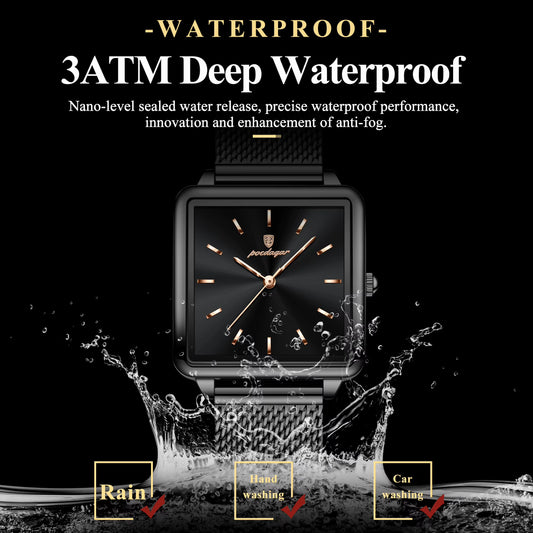 Fashion Brand Ladies Wristwatch Waterproof Mesh Stainless Steel Woman Watch Elegant Square Quartz Women'S Watches Reloj