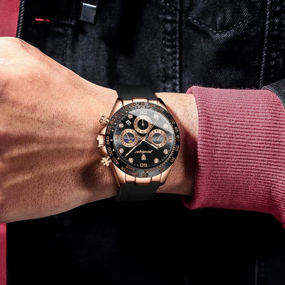 Fashion Luxury Men Wristwatch Chronograph Date High Quality Quartz Man Watch Waterproof Luminous Military Men'S Watches