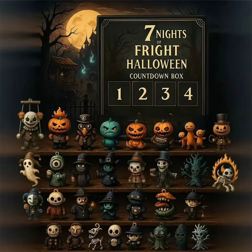 31 Nights of Fright Halloween Advent Calendar Blind Box with Figurines Halloween Countdown Calendars Horror Nights 31/15/7 Days