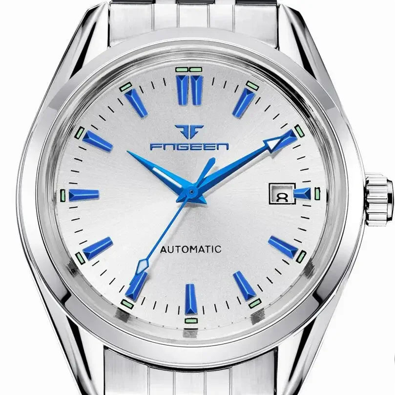 New Fashion Blue Light Automatic Mechanical Watches Business Men Luxury Watch Casual Calendar Wristwatches Male Gifts Watches