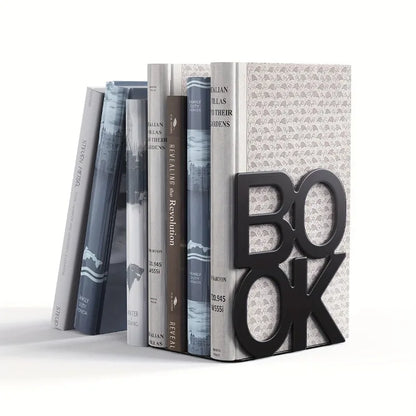 1Pc Iron Bookends Book Stand Support for Home Office and Library Non Slip Rack Shelf Holder School Stationery Accessories