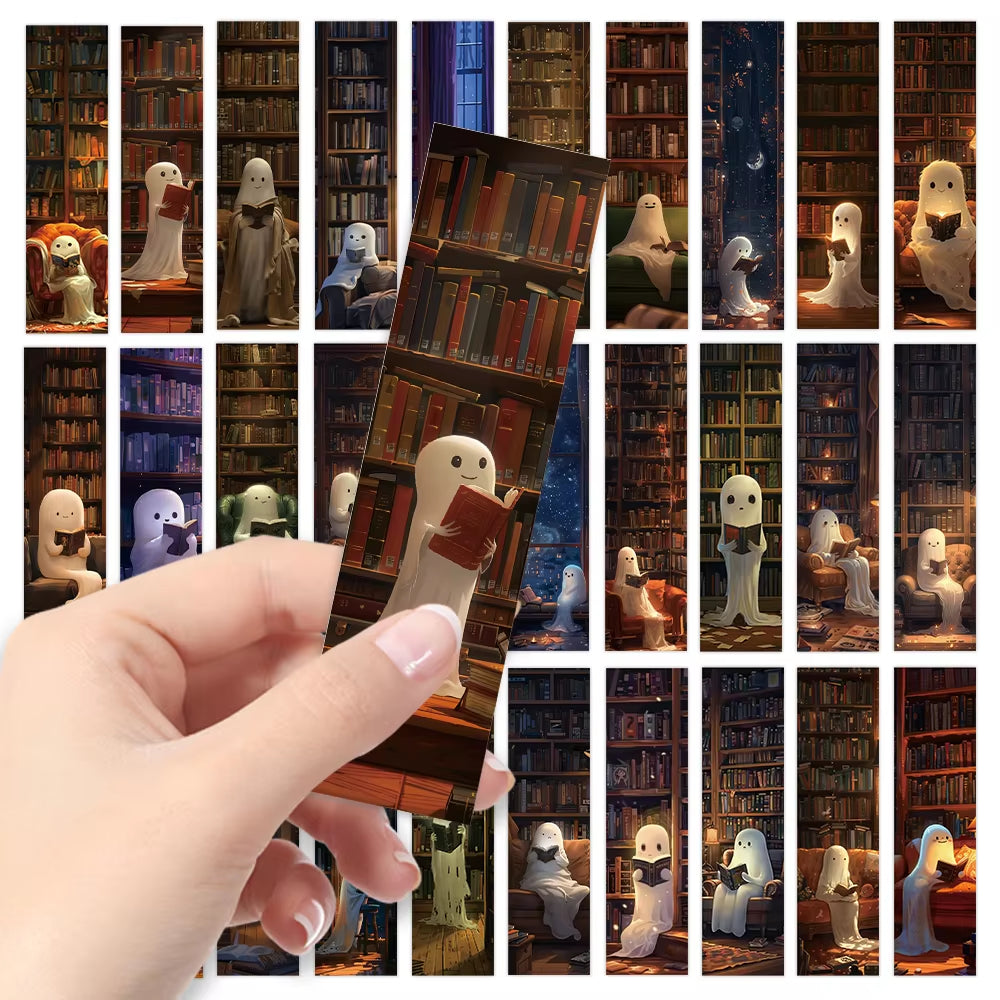 32Pcs. Ghost Bookmarks for Reading, Suitable for Back-To-School Season, Christmas, Halloween, Teachers, Readers, and Birthdays.