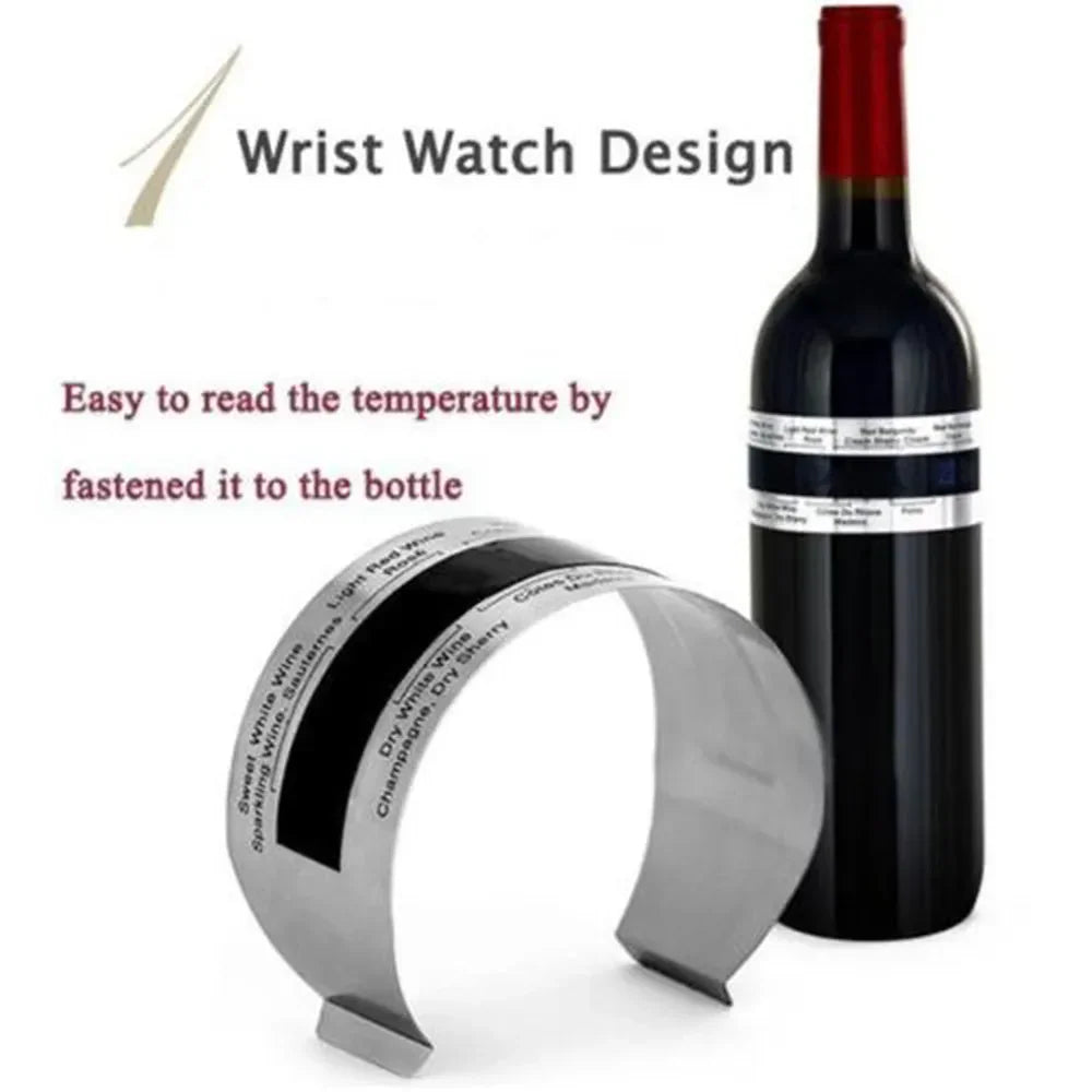 Wine Collar Thermometer Bar Beverage Tool Clever Bottle Snap Thermometer LCD Display Clip Sensor for Champagne Beer Red Wine