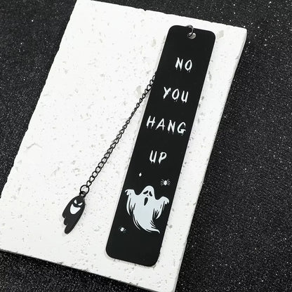 Creative Halloween Themed Bookmark - Black Stainless Steel Bookmark, a Reading Gift for Readers, a Gift for Horror Enthusiasts