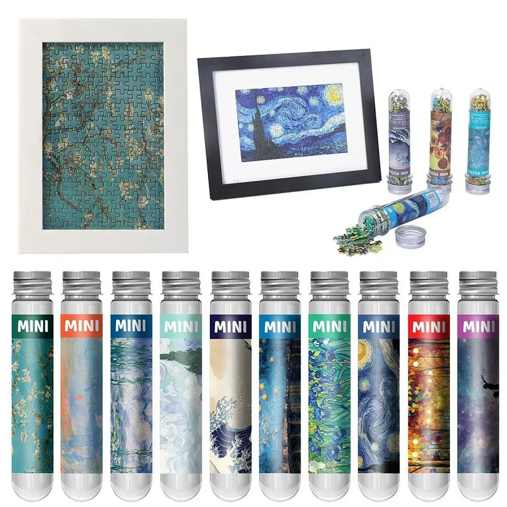 150Pcs/Set Oil Painting Jigsaw Puzzles Mini Test Tube Oil Painting Jigsaw Gifts Family Educational Toys Adult Children