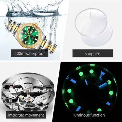 3205 Luxury All Automatic Mechanical Watch Women'S Dress Brand Waterproof HD Calendar Original Watch Elegant Gift Reloj