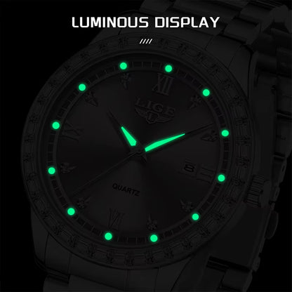 Elegant Women'S Watch Fashion Waterproof Clock Luminous Stainless Steel Business Quartz Watch for Women Reloj De Mujer+Box